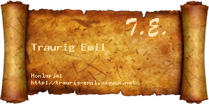 Traurig Emil névjegykártya
